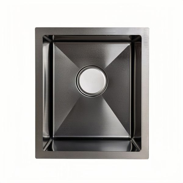 Мойка врезная AGATA B3844-AR Графит 38х44 см с круглым отверстием 3,0х 1,0 мм, глубина 220 мм сифон, коландер