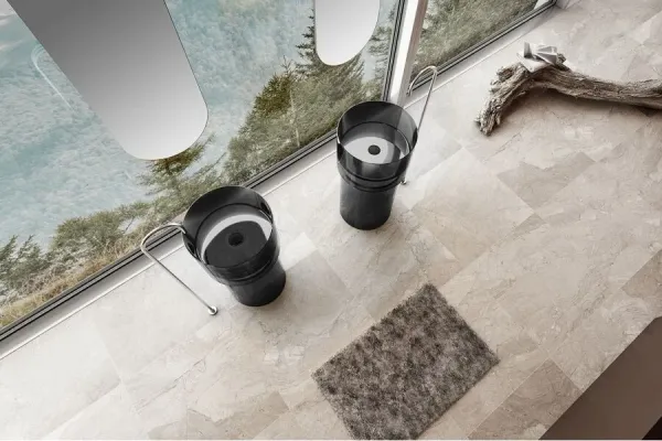 Раковина отдельностоящая прозрачная ABBER Kristall AT2701Onyx черная