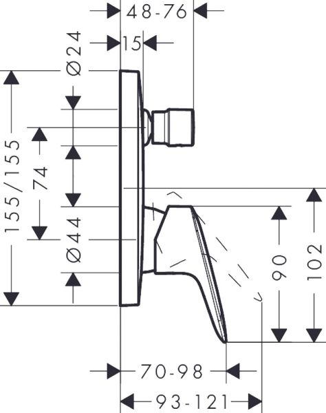 Смеситель Hansgrohe Logis 71405000 для ванны с душем