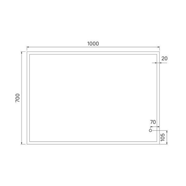 Зеркало 100 см, Brick, IDDIS, BRI1000i98