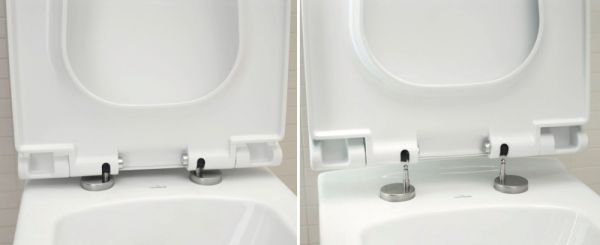 CITY Clean On Унитаз Подвесной безободковый 3-5л дюр. slim, easy-off, микролифт дюропласт тонкое сиденье 37*53 белый Cersanit