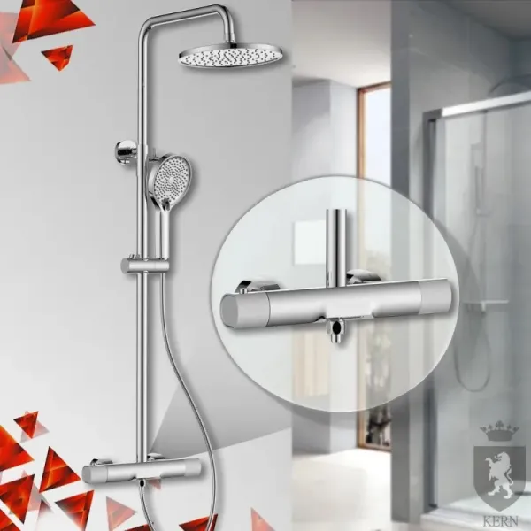 KERN 5025 GUN Душевая система термостат с верхним душем и каскадным изливом