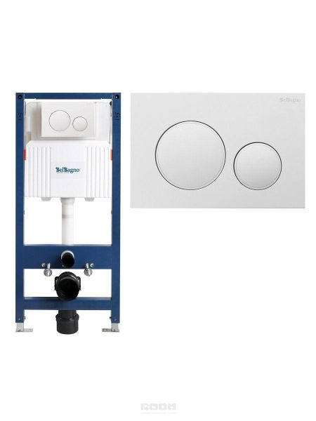 Система инсталляции для подвесных унитазов BelBagno BB-101-M-BC с кнопкой смыва BB-17C-BL