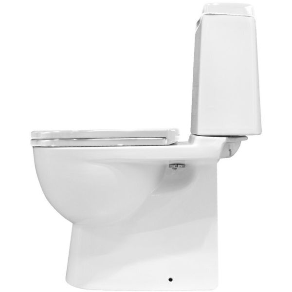 SANITA LUXE. Унитаз-компакт Quadro Slim SL DM двухрежимный белый (сиденье дюропласт с микролифтом тонкое,  QDRSLCC01151022