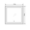 COMFORTY. Зеркало Квадрат-75 светодиодная лента, сенсор 750*750