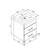 Тумба с умывальником, напольная, 50 см, белая, New Custo, IDDIS, NCU50W0i95K