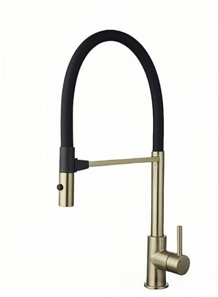 Kern 2075  Matt Gold Смеситель для кухни золото-матовое, гибкий излив на магните.