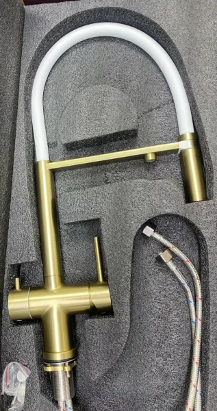 Kern 2049  Matt Gold  Смеситель для кухни с подключением фильтра питьевой воды золото матовое