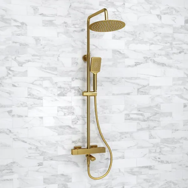 Душевая система с термостатическим смесителем Wasserkraft A199.259.201.BG Thermo Gold Matt