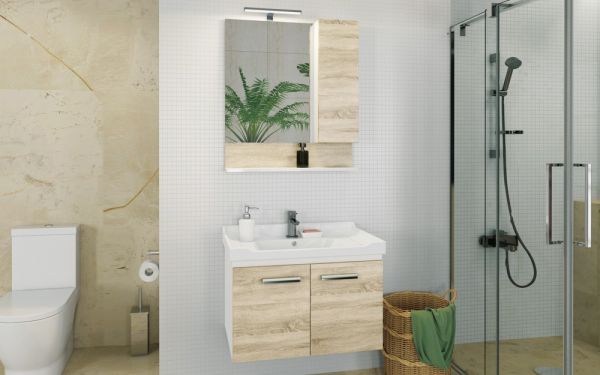 Рига 70 Тумба-умывальник Дуб сонома с раковиной COMFORTY 9335-70