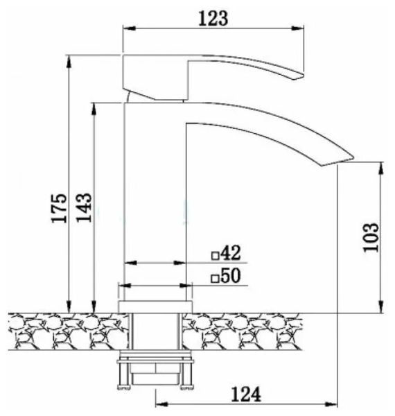 Kern 1065 Смеситель для раковины Хром