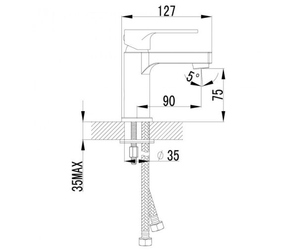 плюс Грейс LM1506C Смеситель для умывальника монолитный, 25 картридж, хром