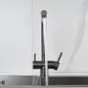 Смеситель для кухни Shevanik S468T с подключением фильтра питьевой воды, SUS304, оружейная сталь