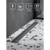 Душевой трап (лоток) BelBagno Uno BB-LD-UNO-70-GM 70 см, с решеткой, перфорированный, оружейная сталь матовый