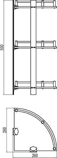 Savol S-003031 Полка угловая тройная (стеклянная)
