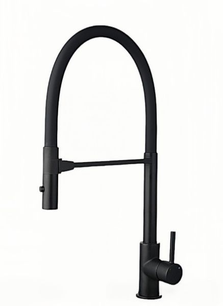 Kern 2075 Black  Смеситель для кухни чёрный, гибкий излив на магните.