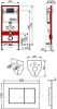 9400413  Комплект для установки унитаза:модульTECEbase, панель смыва TECEnow двойная, белая