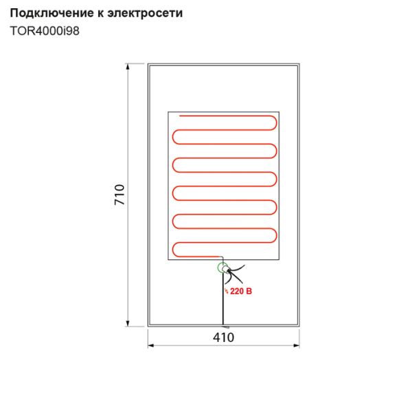 Зеркало, 40 см, Torr, IDDIS, TOR4000i98