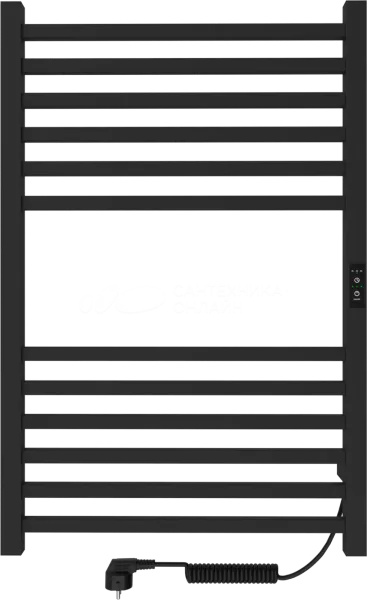 Полотенцесушитель Attic (electro) 80/50 (таймер, скр.монтаж, унив.подкл.R/L, Черный муар) INDIGO