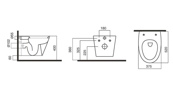 Admire Унитаз Подвесной C101738WH  AM-PM Германия c крышкой микролифт