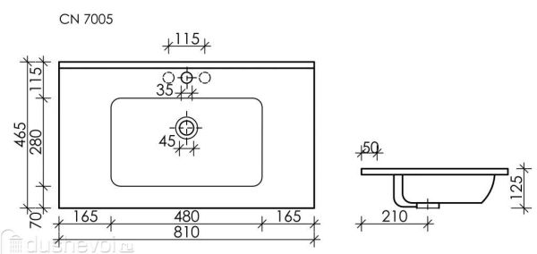 Раковина Ceramica Nova накладная  Element, CN7005 белый 810х465х180мм   Sancos