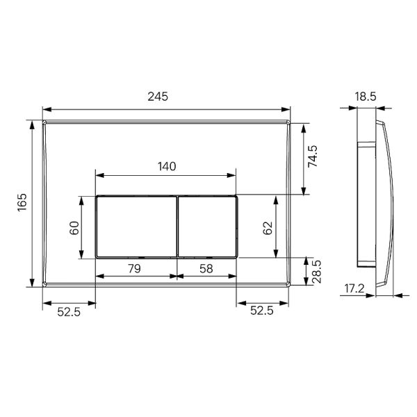 OPH00GCi32K Комплект 2 в 1: инсталляция и клавиша смыва,Optima Home, хром, ID,