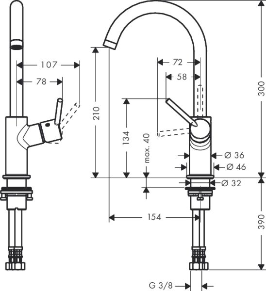 Talis S2 Смеситель для раковины Hansgrohe 32082000