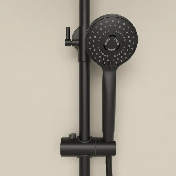 Душевая система Sancos Teo SC11002MB, термостатическая, черная матовая
