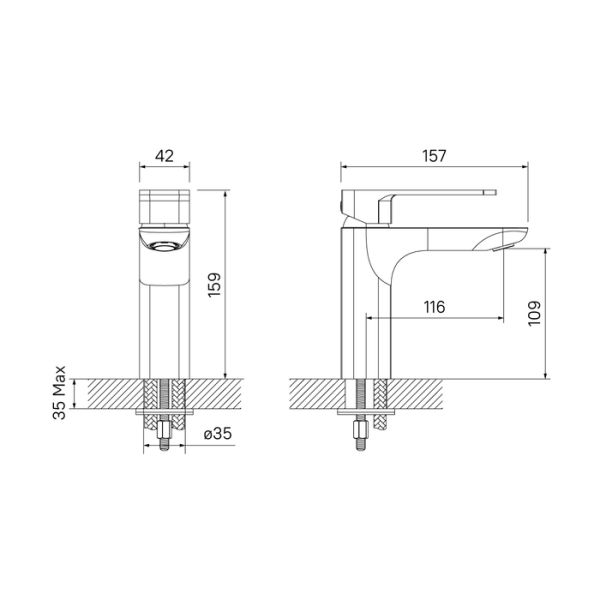 Смеситель для умывальника SLIDE IDDIS SLIBG00i01
