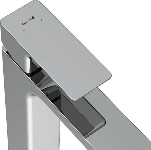 Смеситель для раковины Cersanit GEO, высокий, сливной гарнитур, 63043