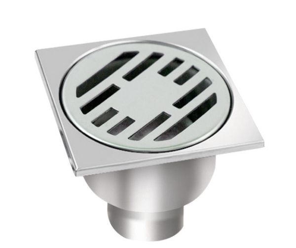 TIM Трап из нержавейки 15см х15см вертикальный выпуск BAD01150