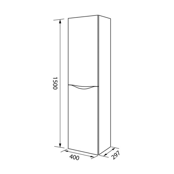 Пенал подвесной, 40 см, Cloud, белый, IDDIS, CLO40W0i97