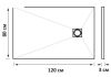 Taliente PTA-ST-120W Поддон из камня 120х80х3 белый матовый, Slate без борта
