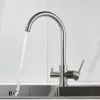 Смеситель для кухни Shevanik S128L с подключением фильтра питьевой воды, сатин