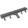 Душевой трап (лоток) BelBagno Uno BB-LD-UNO-70-GM 70 см, с решеткой, перфорированный, оружейная сталь матовый
