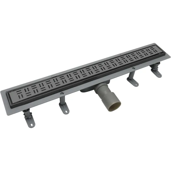 Душевой трап (лоток) BelBagno Uno BB-LD-UNO-70-GM 70 см, с решеткой, перфорированный, оружейная сталь матовый