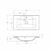 Умывальник из литьевого мрамора BelBagno (800х450х150) BB800/450-LV-MR-PR
