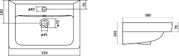 Раковина Тигода 55 мини 1WH302127 Santek.