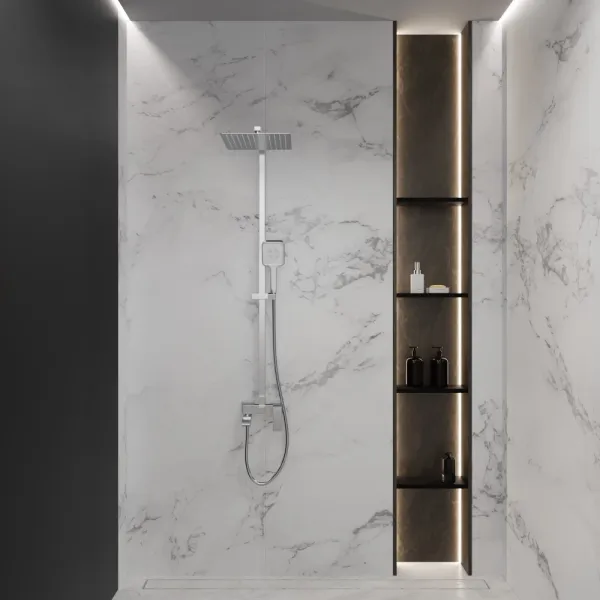 5057  Душ-система со смес. в.лейкой  Сатин Kern  Satin