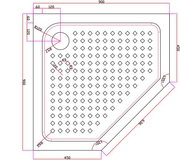 АКРИЛОВЫЙ ПОДДОН CEZARESTRAY-A-P-90-15-W