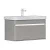Тумба подвесная EQUIL Elegante 80.2Y tpELGNT80.1Y Амарок/Белый tpELGNT80.1Y (9595)-25.27 с раковиной Nice (9595-80)-25.27
