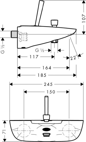 PuraVida  Смеситель для Ванны хром-белый 15472400