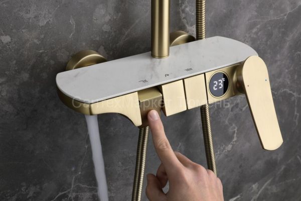 KERN 9077 MATT GUN Душевая система c верхней лейкой