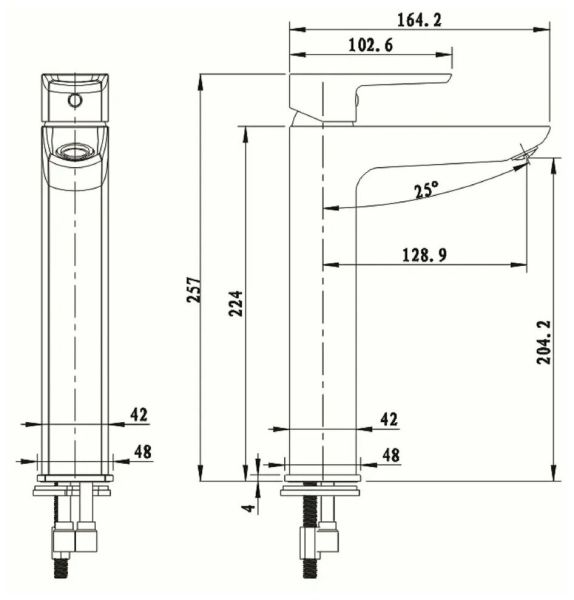 Kern 1212 Смеситель для раковины  Высокий