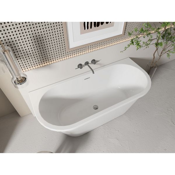 Ванна акриловая 1800x750x580 мм пристенная, в комплекте с сифоном и металлической рамой ELC18075