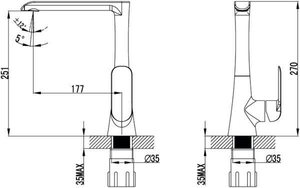 Calipso Смес.  CALSBL0i05  для Кухни белый-хром  IDDIS