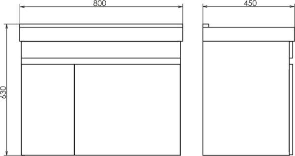 Тромсе 80 Тумба-умывальник Дуб сонома с Раковиной Fest 80