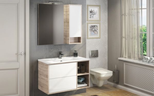 Гамбург-90 Тумба-умывальник Гамбург-90 дуб сонома с раковиной COMFORTY 90E