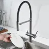 Смеситель для кухни Shevanik S178T с подключением фильтра питьевой воды, оружейная сталь
