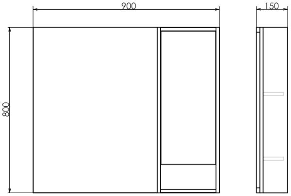 Гамбург-90 Зеркало-шкаф дуб сонома COMFORTY